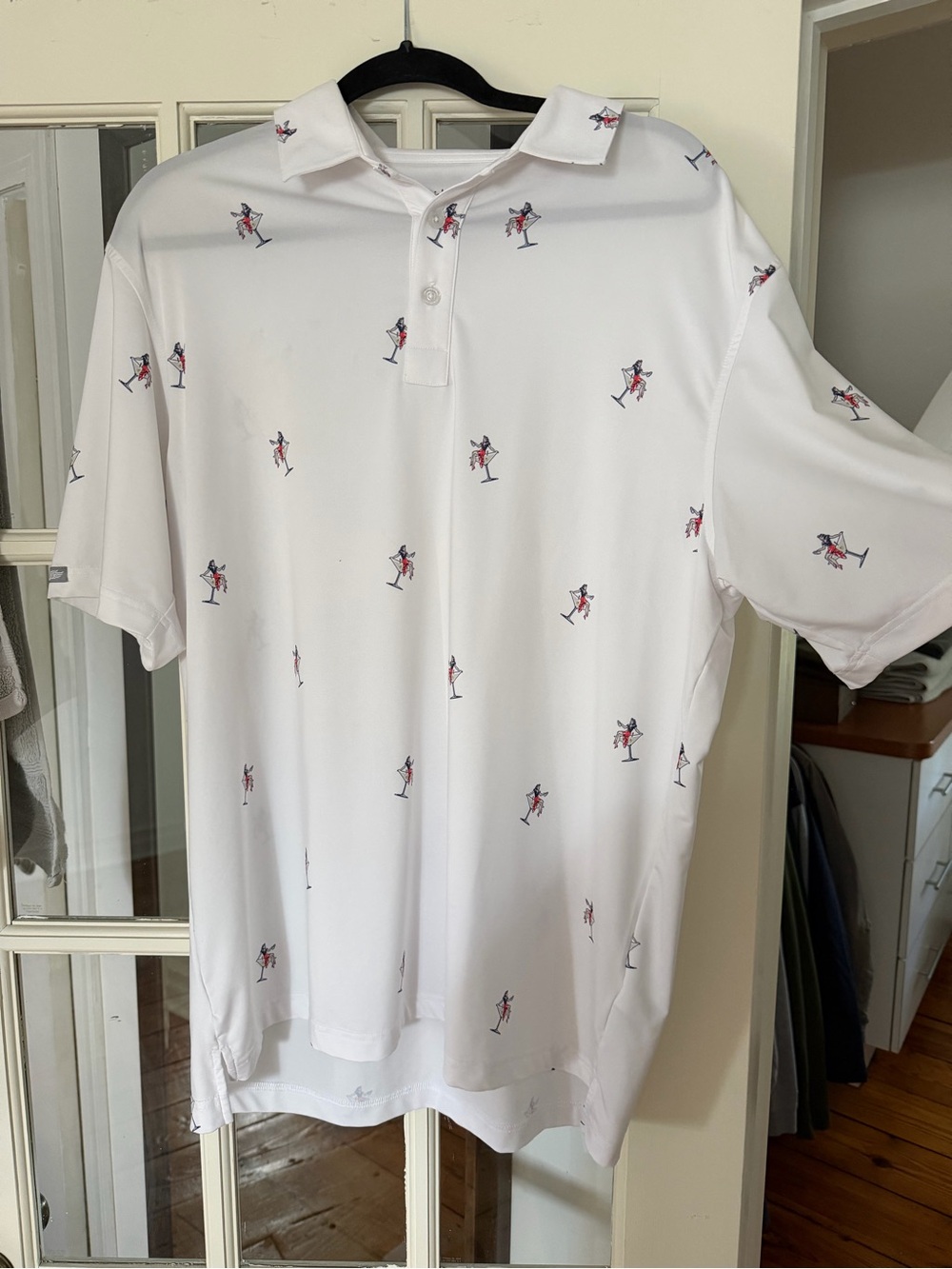 Men's White Golf Polo